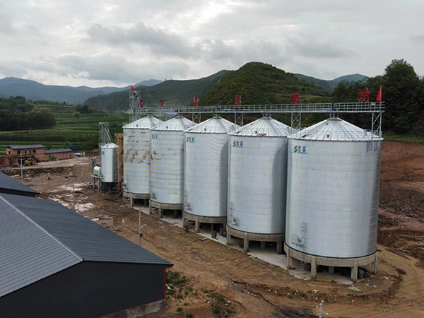 平底金年会金字招牌信誉至上首页:钢板仓施工完毕