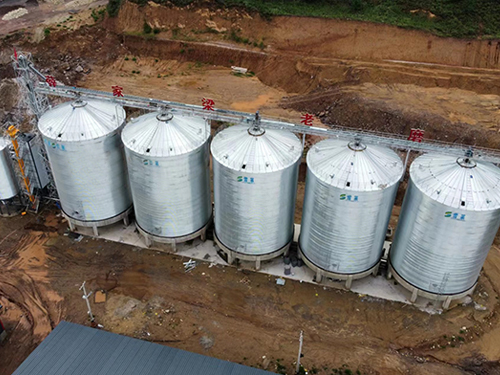 山西杂粮加工厂5台平底金年会金字招牌信誉至上首页:钢板仓安装完毕